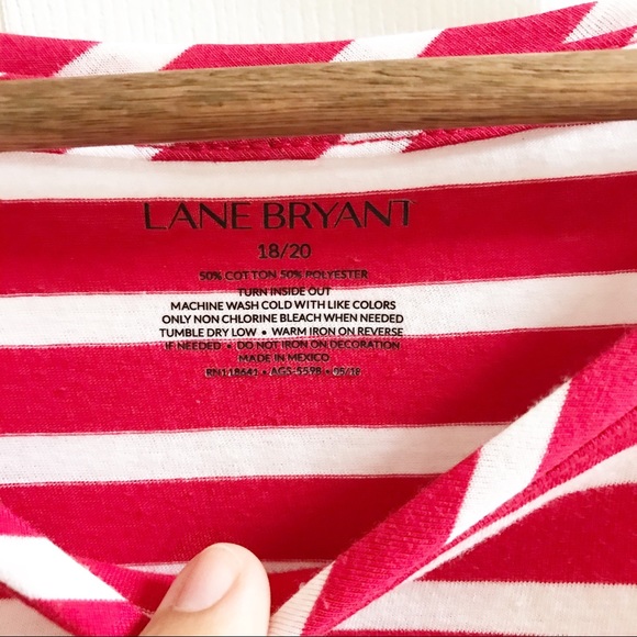 LANE BRYANT Champagne Weekend Red Striped Tee - Picture 2 of 3